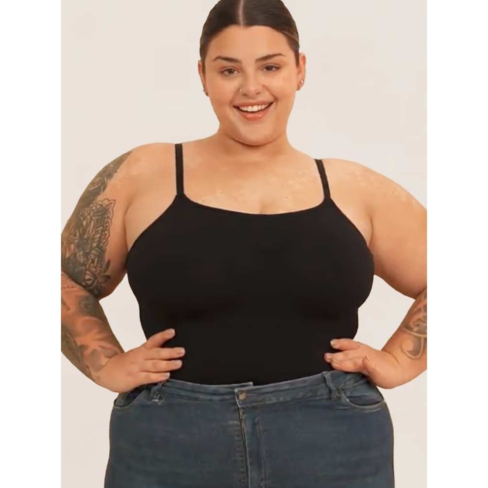 Empetua by Shapermint Everyday Essentials Scoop Neck Cami Black 4XL NWT
